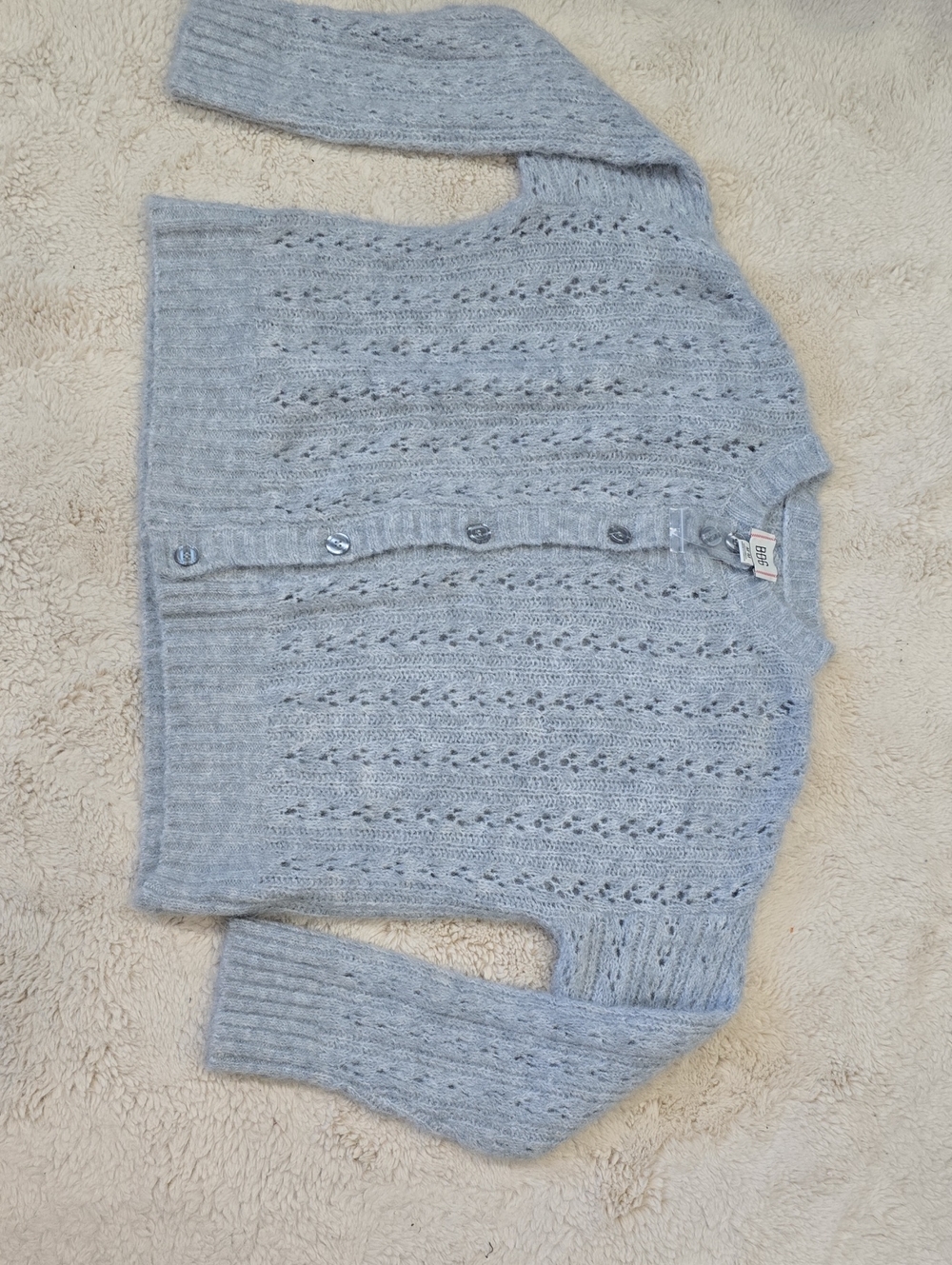 BDG Light Blue Openwork Knit Cardigan